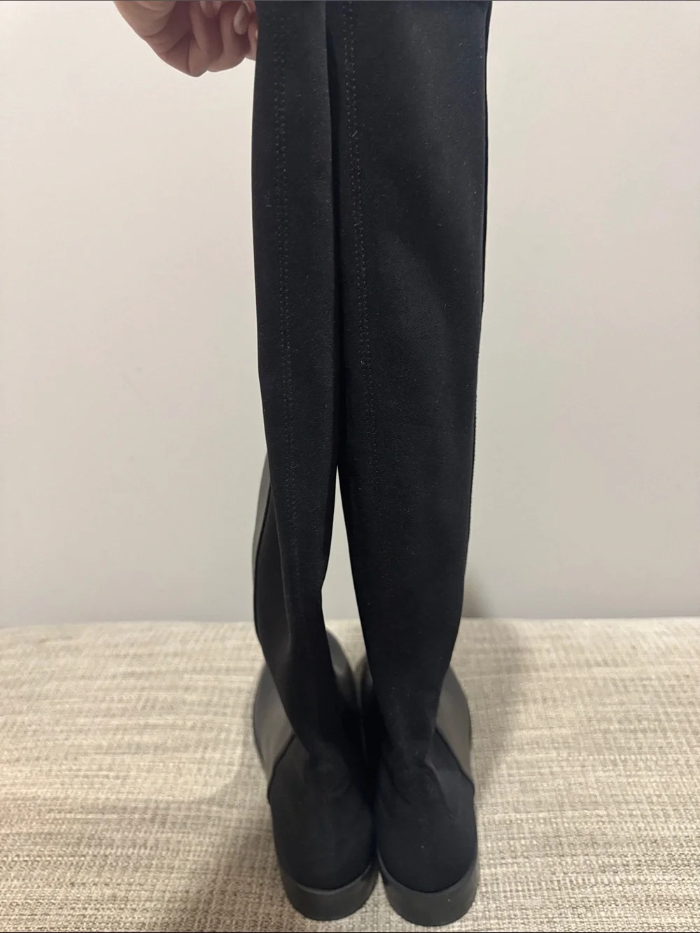 Stuart Weitzman Keenan City Boots Black Over-the-Knee Boots.
